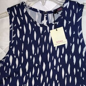 Trina Turk Blue and White Patterned Top